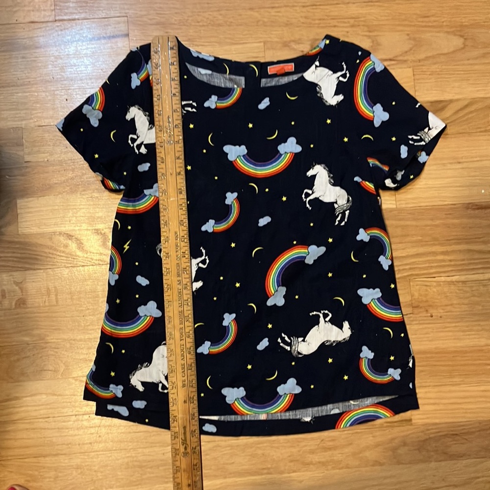 COPY - COPY - ModCloth rainbow unicorn moon clouds stars top - Picture 4 of 8